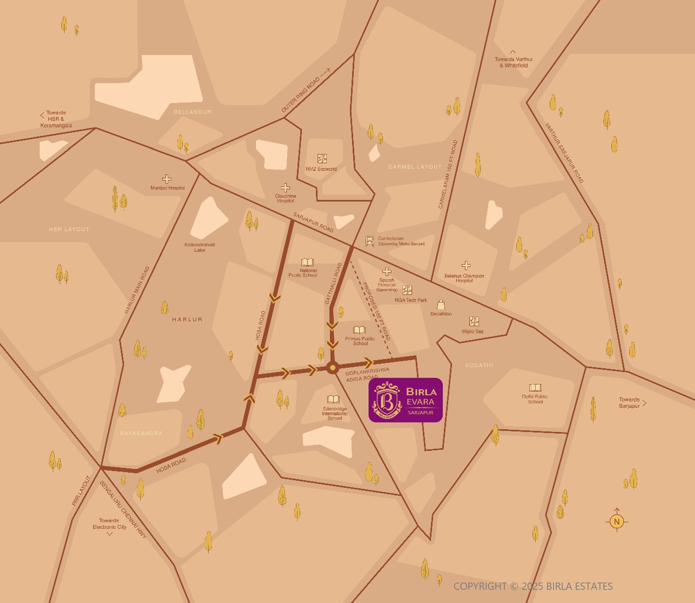 Birla Evara Sarjapur Location Map